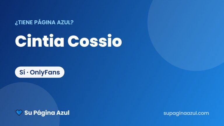 Cintia Cossio y su página azul: así le va en OnlyFans